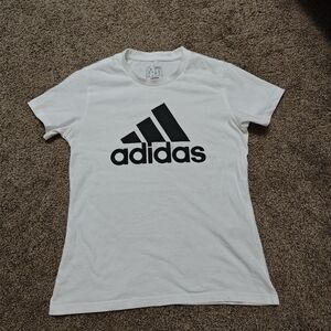 adidas White and Black Short Sleeve Tee
